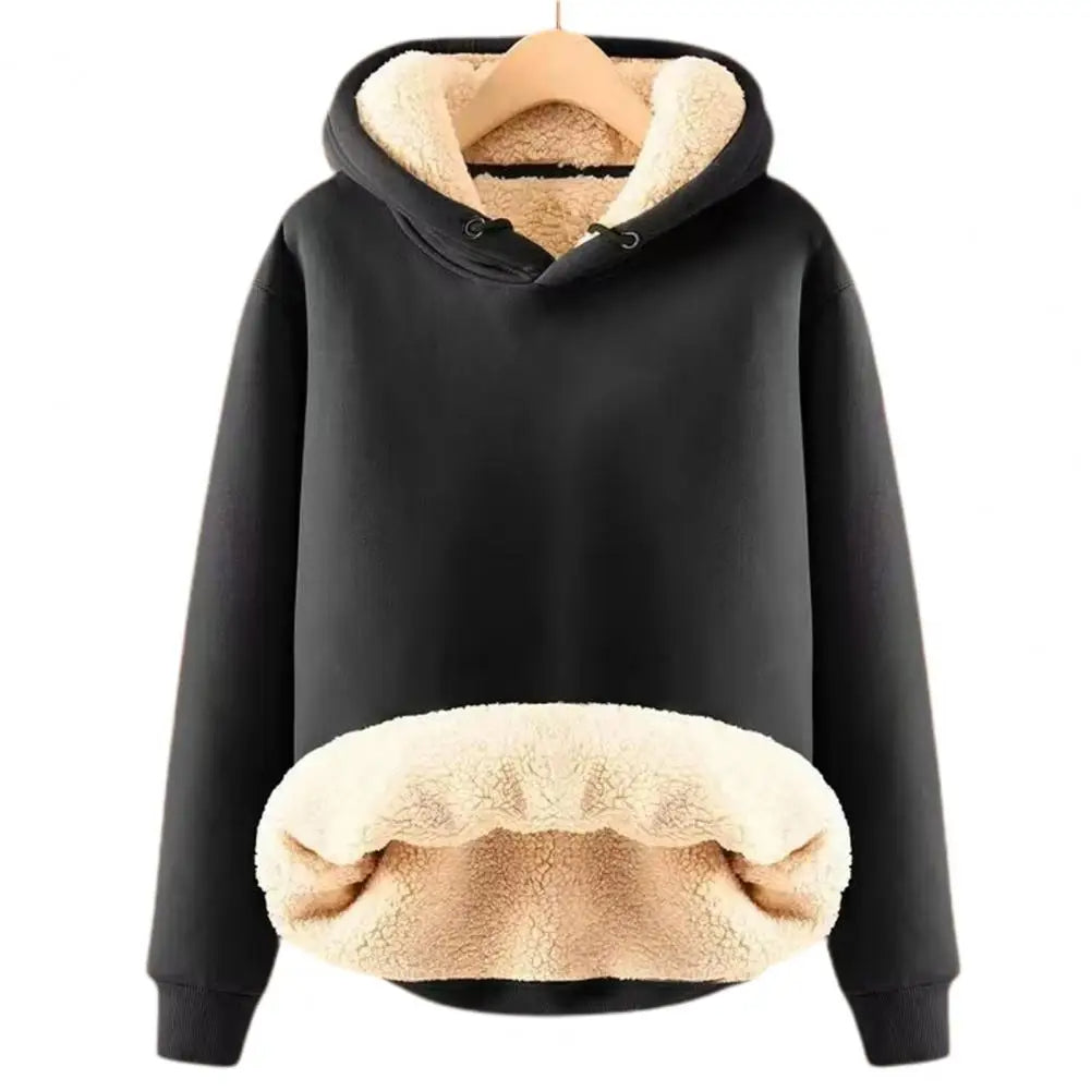 Jenifo - Damska bluza polarowa z kapturem sherpa