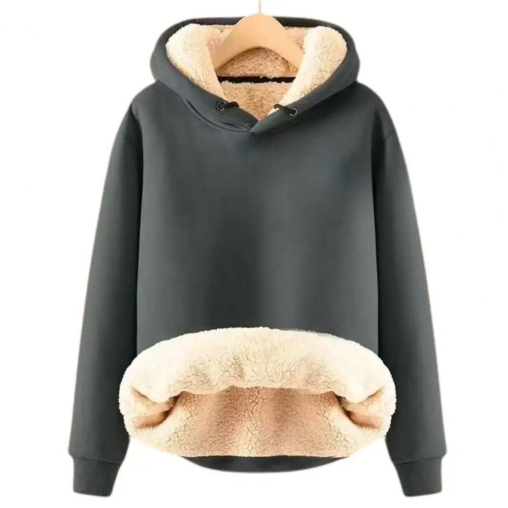 Jenifo - Damska bluza polarowa z kapturem sherpa