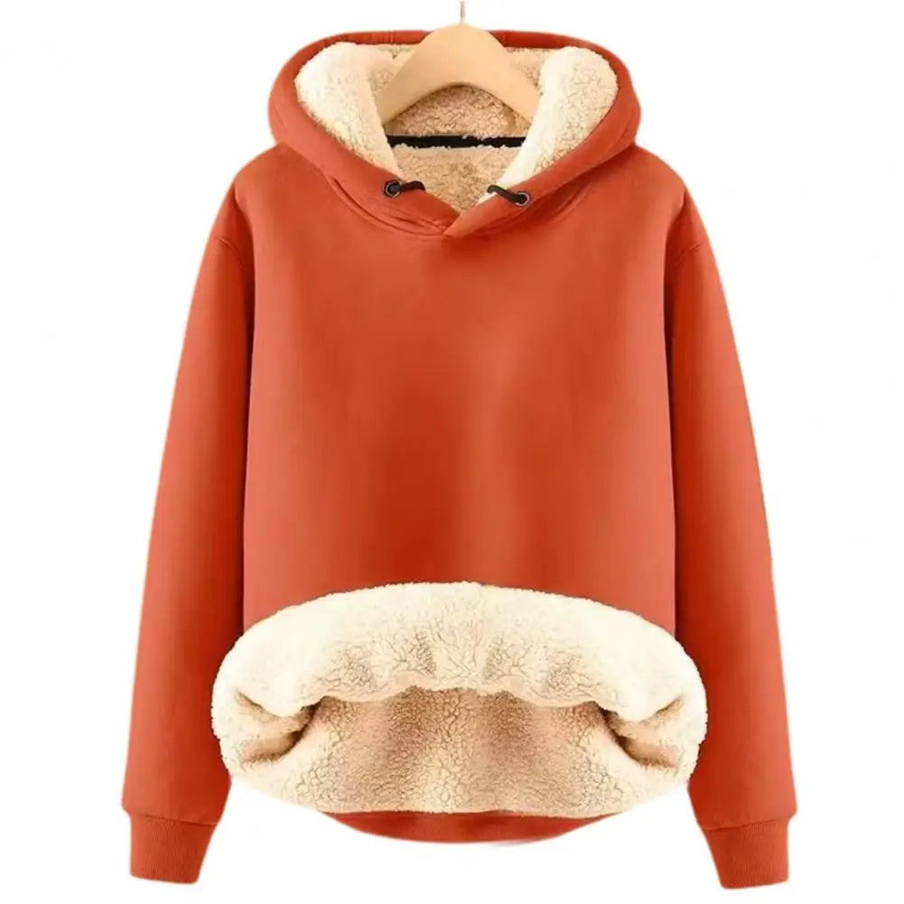 Jenifo - Damska bluza polarowa z kapturem sherpa
