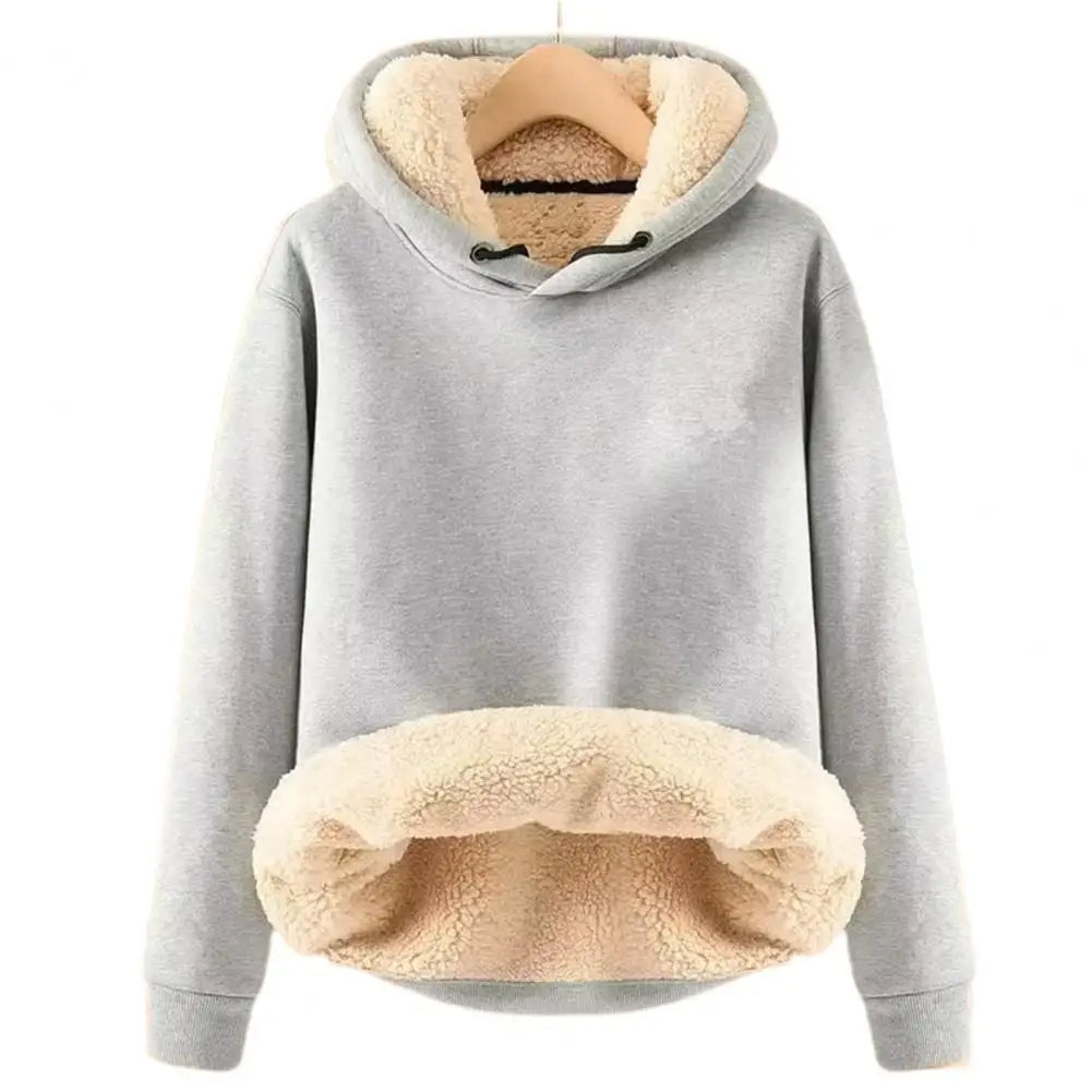 Jenifo - Damska bluza polarowa z kapturem sherpa
