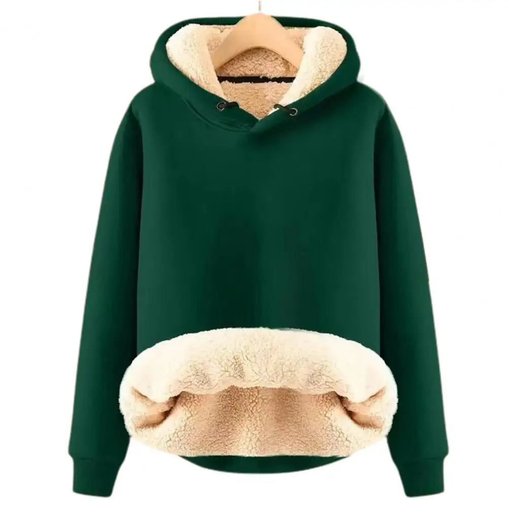 Jenifo - Damska bluza polarowa z kapturem sherpa