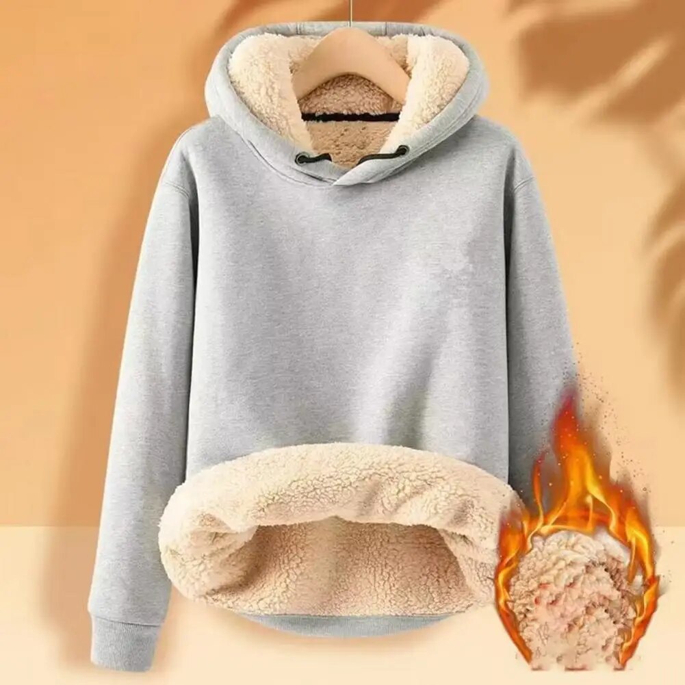 Jenifo - Damska bluza polarowa z kapturem sherpa