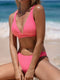 Kobiety bikini set-V-Neck, niska talia, pastelowe kolory, lato