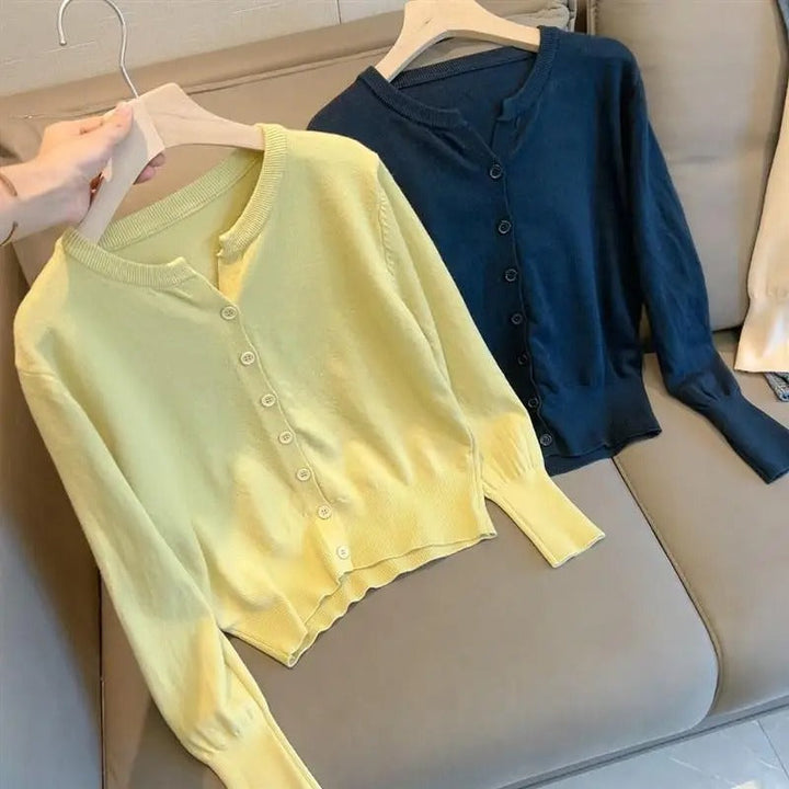 Indigo Damski Krótki Sweter Kaszmirowy | Dopasowany Krój & Nowoczesny Wygląd